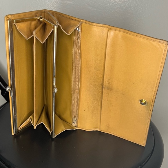 Vintage Celine Macadam Continental Wallet Brown Triomphe Leather Trim - Picture 4 of 5